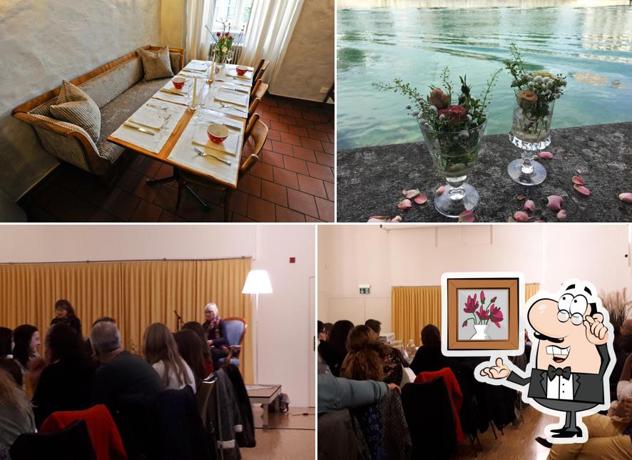 La foto della interni e cibo di Restaurant Aaregarten