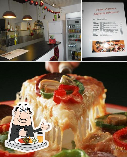 Parmi les diverses choses de la nourriture et la intérieur, une personne peut trouver sur Pizza Fiori