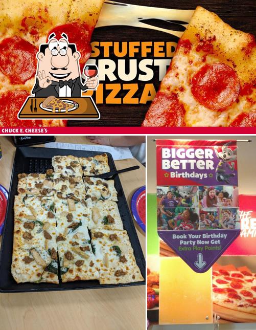 Try out pizza at Chuck E. Cheese