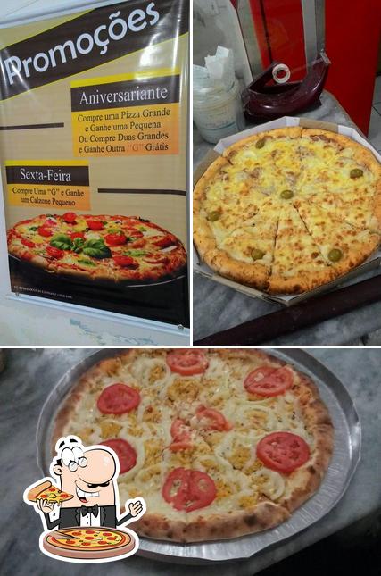 Escolha pizza no Pizzaria Vitória