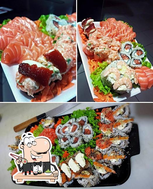 Escolha diferentes opções de sushi