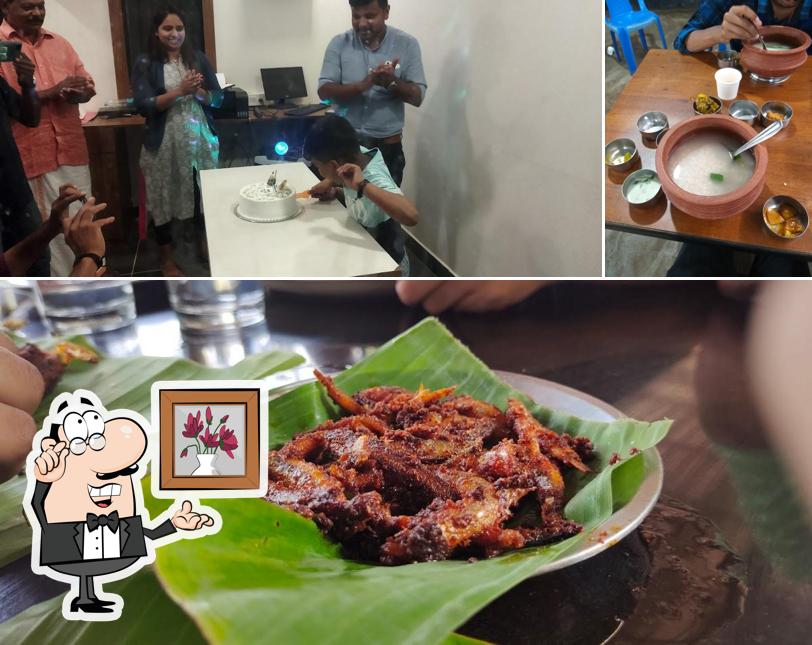 This is the picture displaying interior and food at MACHALI SEA FOOD RESTAURANT