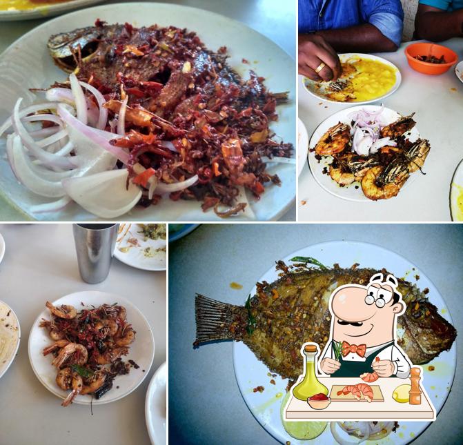 Order seafood at Aswathi Hotel