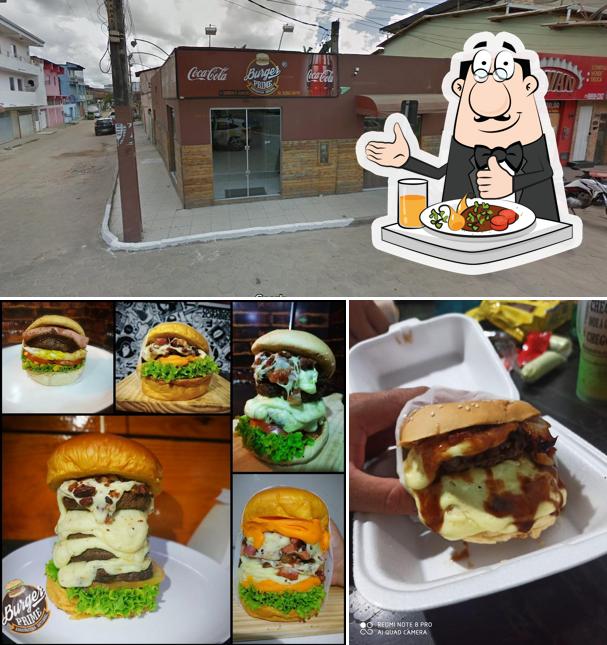 A imagem do BURGER PRIME’s comida e exterior