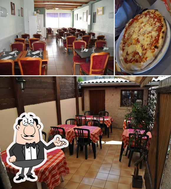 L’image de la intérieur et pizza de restaurant pizzeria mona lisa’s