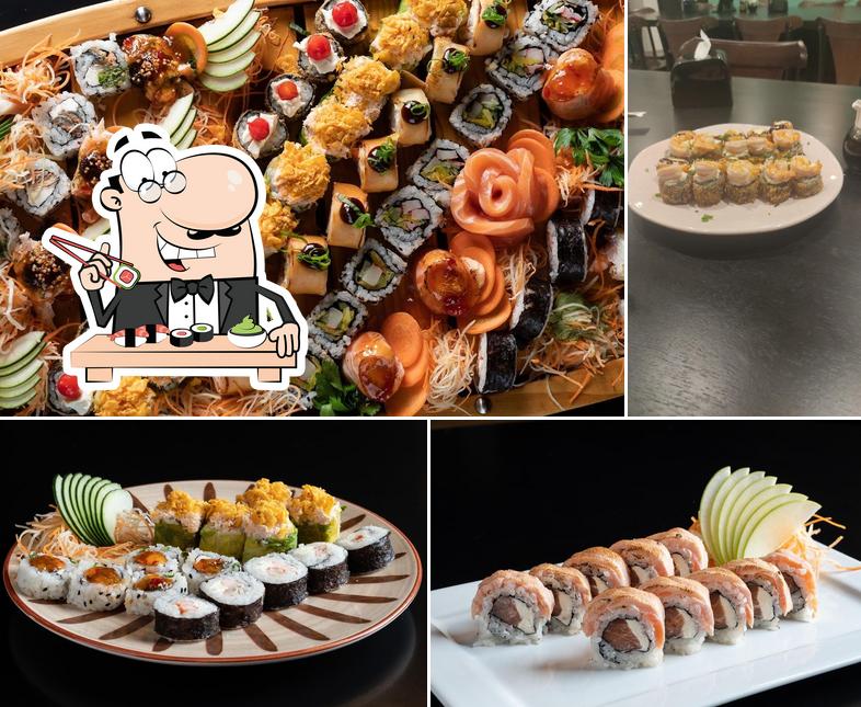 Escolha diferentes opções de sushi