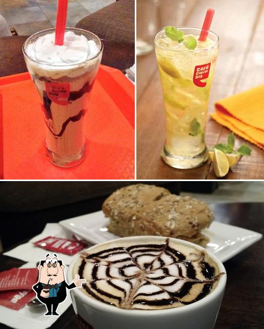 Order various beverages served at Café Coffee Day