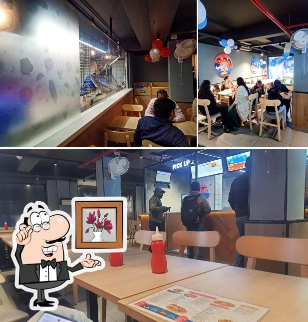 The interior of Domino's Pizza Viswakarma Complex, Nawada