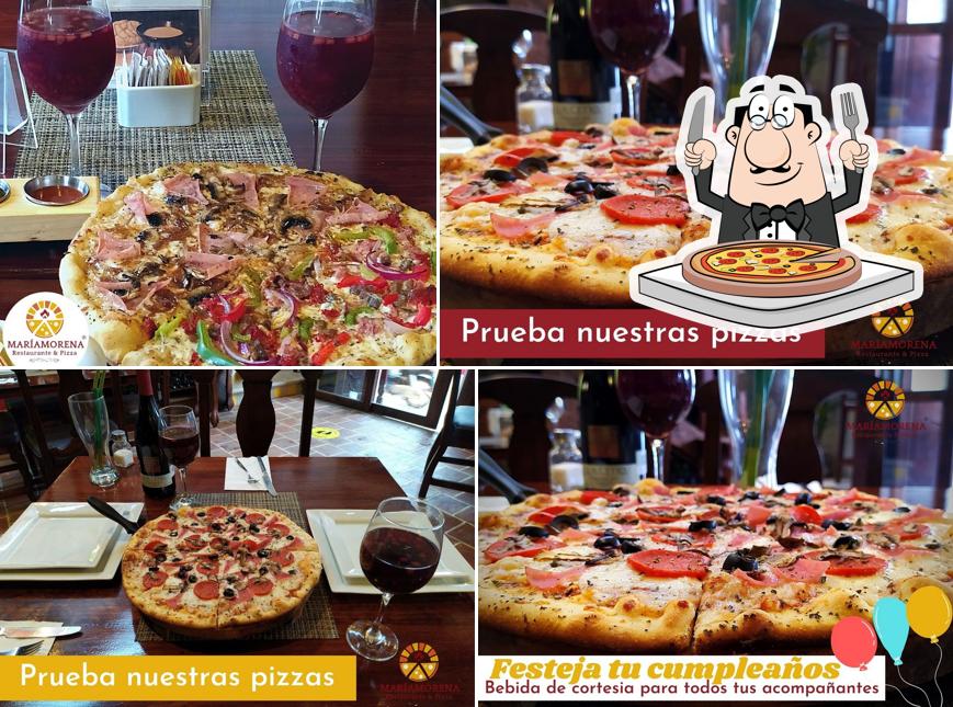 Experimente pizza no Bar e Restaurante Maria Morena