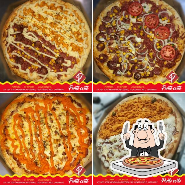 No Ponto Certo Pizzaria, você pode provar pizza