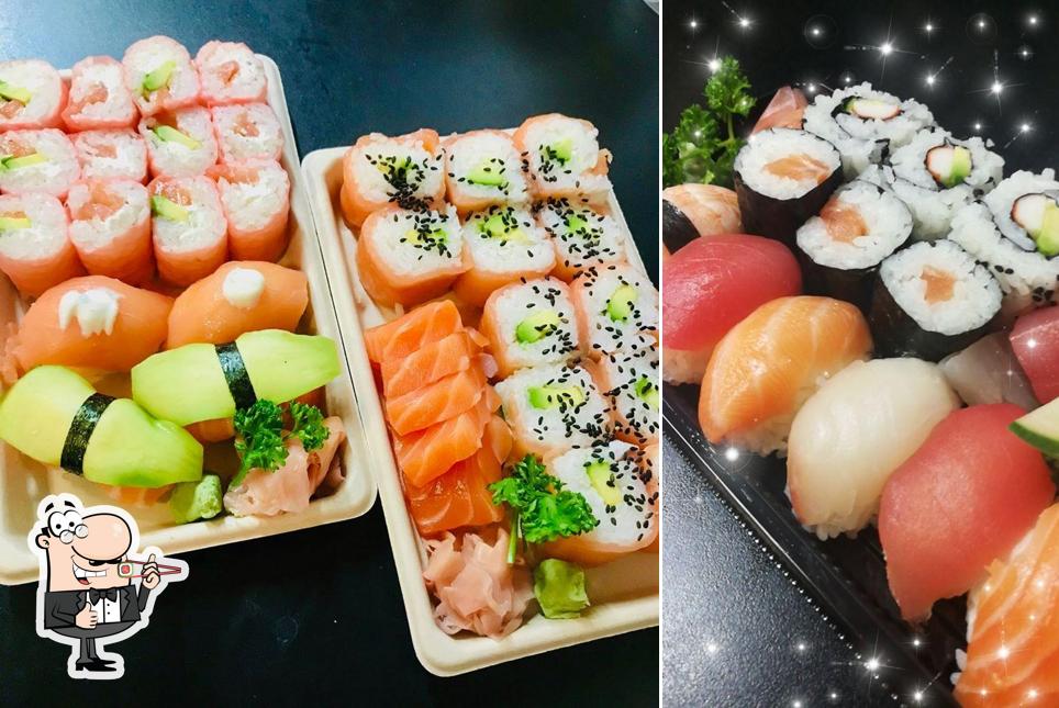 Les sushi sont servis à FINE WOK & SUSHI