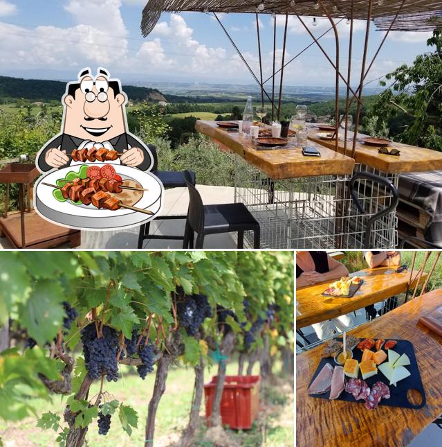 Questa è la immagine che presenta la cibo e interni di Podere della Bruciata Winery