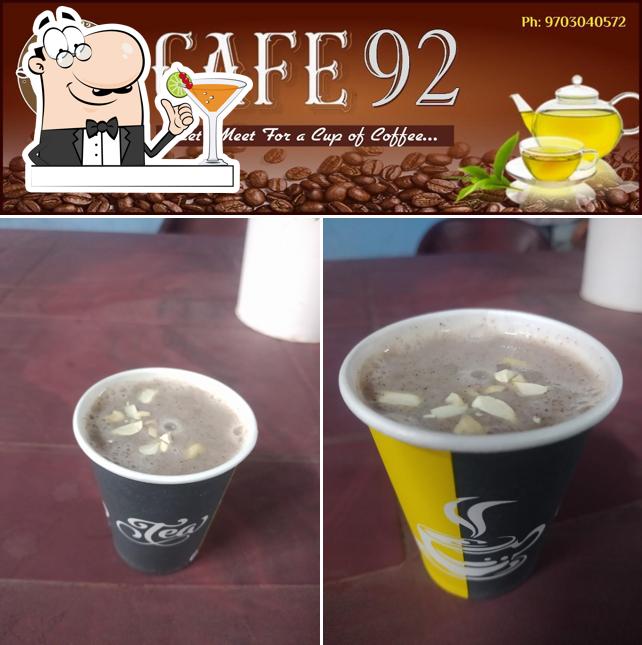 Among various things one can find drink and food at Cafe92