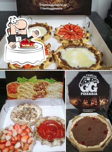 Família GG Pizzaria serve uma seleção de pratos doces