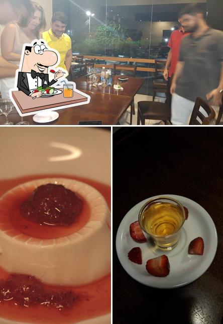 Esta é a ilustração apresentando comida e interior a Capriccio Ristorante e Pizzeria