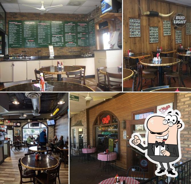 Check out how Cliff's Hamburger Grill looks inside