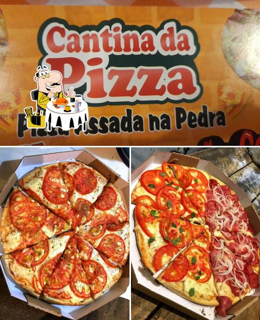 Comida em Cantina da pizza/loja cruzeiro do sul