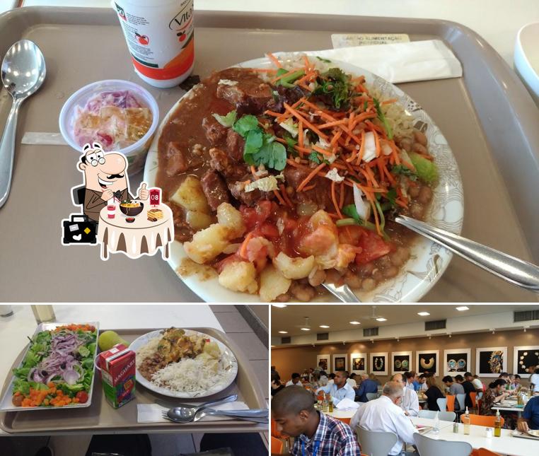 A ilustração do Sesc Carmo’s comida e interior