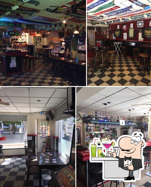 Check out the image depicting bar counter and interior at Café Biljart Cobus