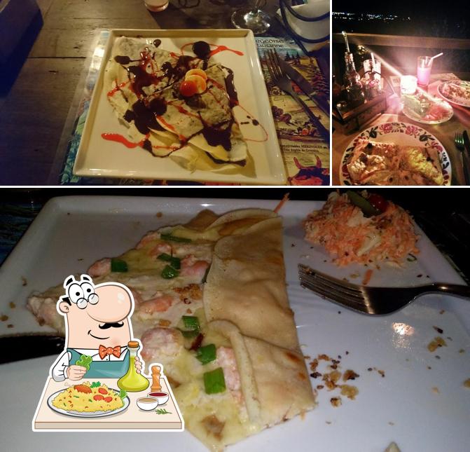 Comida em Crepe Georgette - doces e salgados / drynks / por do sol /