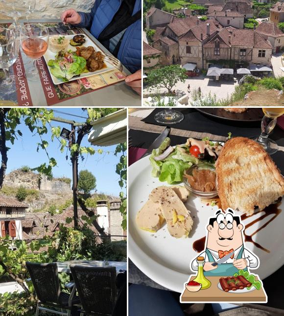 Essayez des repas à base de viande à Restaurant Bar Lapopie