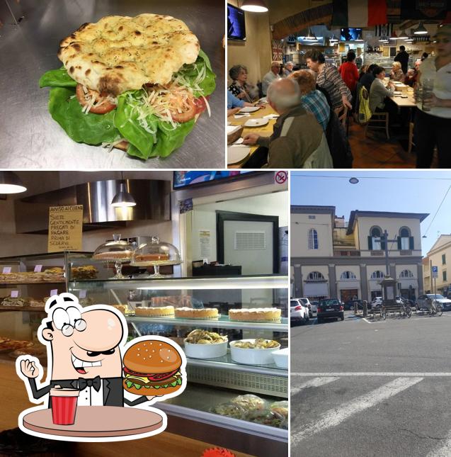 Ordina uno dei tipi di hamburger proposti a Pizzeria focacceria da Fabio