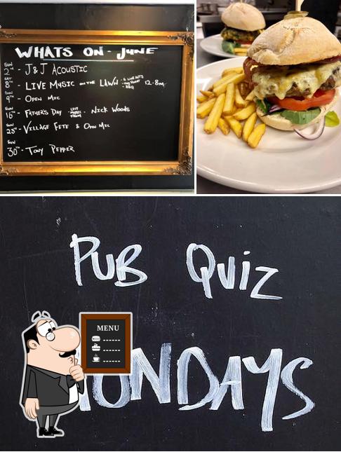 The picture of The Green Man’s blackboard and burger