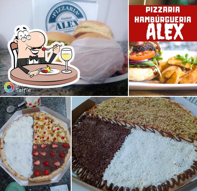 Comida em Pizzaria hamburgueria ALEX