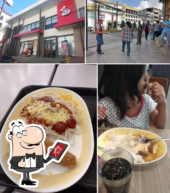 The picture of Jollibee Pagadian’s exterior and food