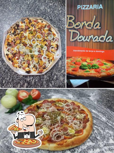 Consiga pizza no Marmitaria da Lú/ Borda Dourada