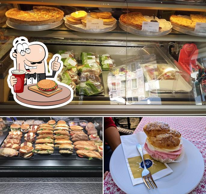 Prova un hamburger a Bäckerei, Konditorei, Café 'Zum Steinenen Trauben' Walz