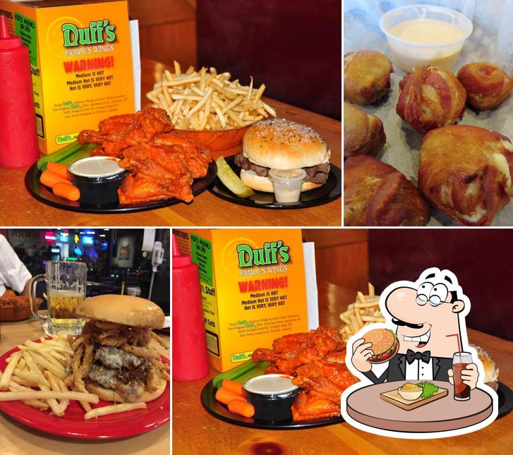 Get a burger at Duff's Famous Wings