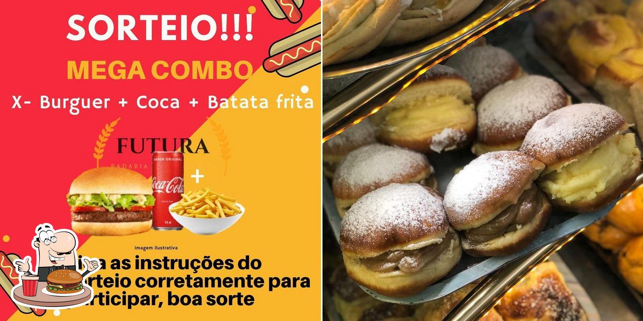 Peça um hambúrguer no Padaria e Bagueteria Futura