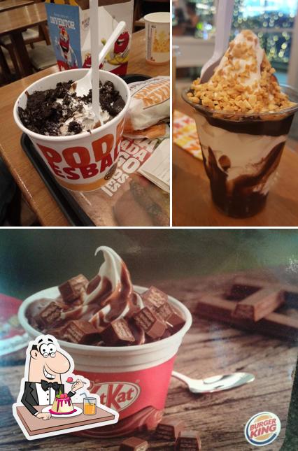 Burger King serve uma escolha de pratos doces