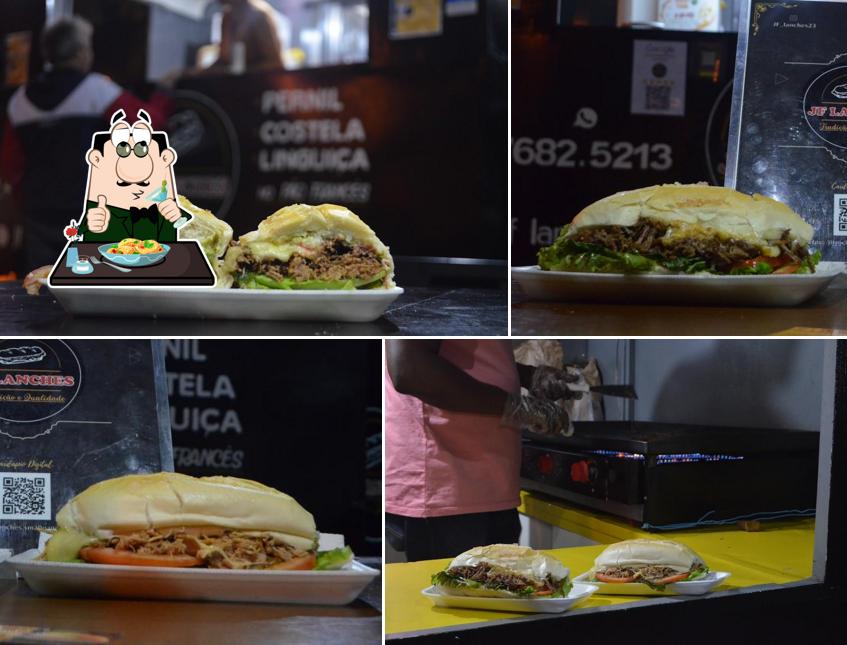 Sanduíche de carne de porco desfiada em JF Lanches Jundiaí