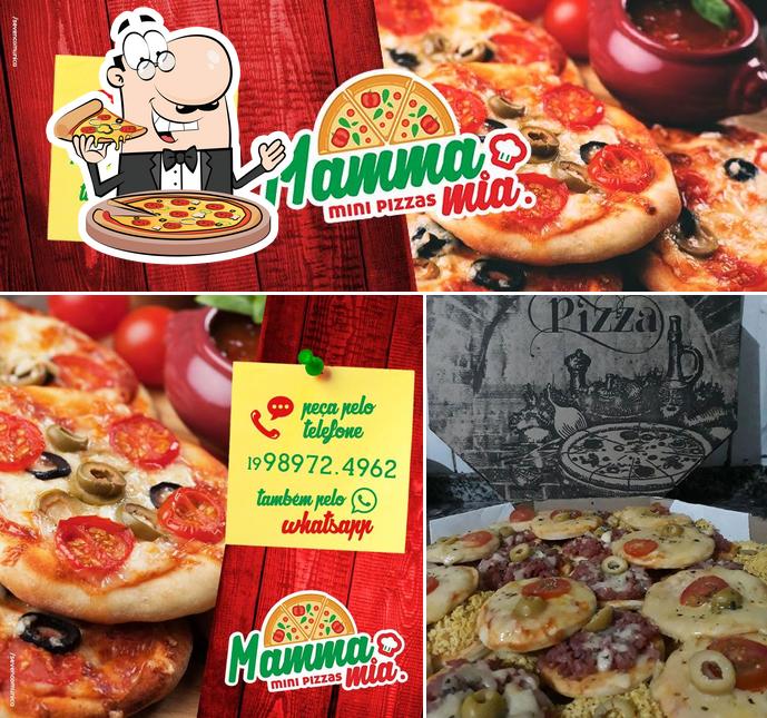 Consiga pizza no Mamma Mia Mini Pizzas