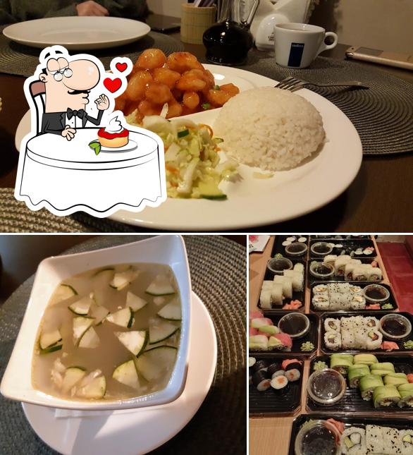 Shimai sushi & wok serviert eine Mehrzahl von Desserts 