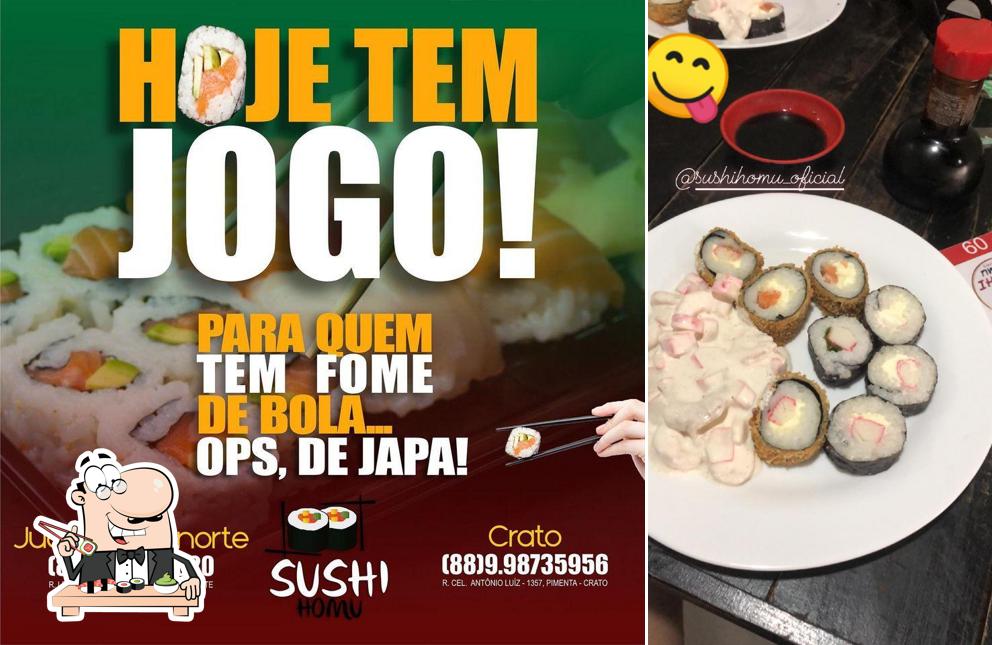 Prove diferentes opções de sushi