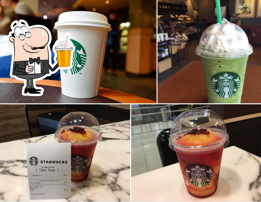 Enjoy a drink at STARBUCKS Asia World Expo Shop