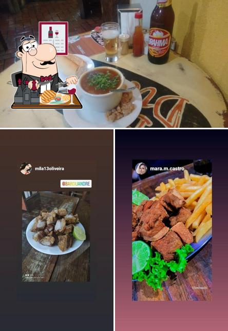 Experimente pratos de carne do menu