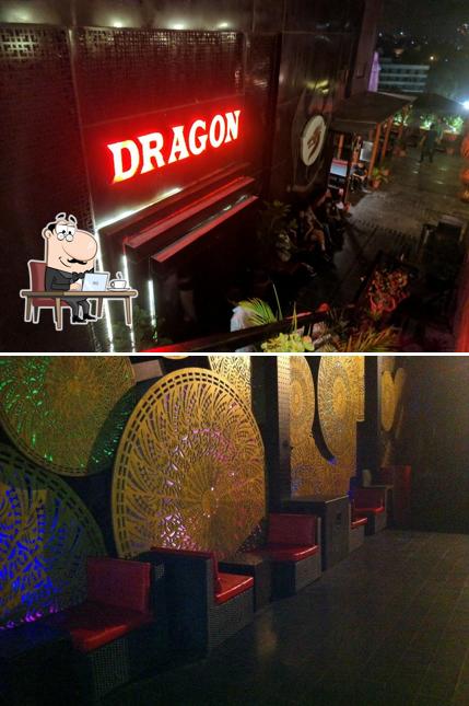 Take a seat at one of the tables at Dragon Club