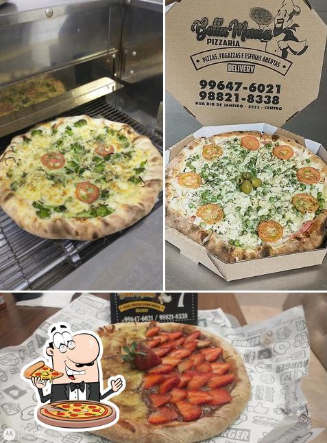Escolha pizza no Bella Massa Pizzaria