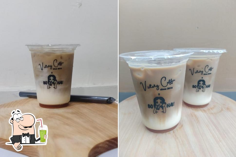 Victory coffee x sop buah kaldu serves a selection of drinks