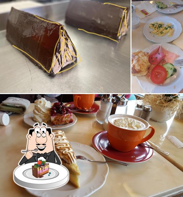 Pastel de chocolate en Cafe Schuster