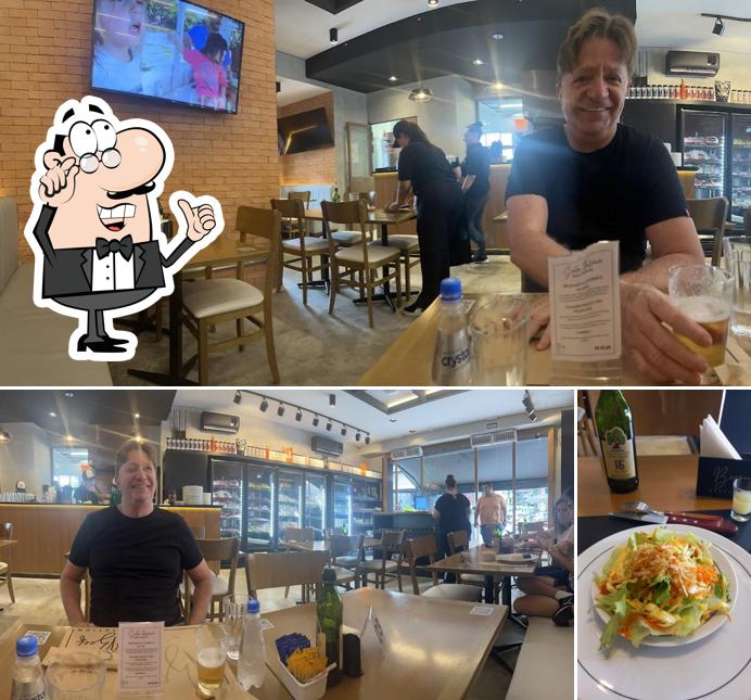 Confira a imagem ilustrando interior e comida no Beef Station Morumbi