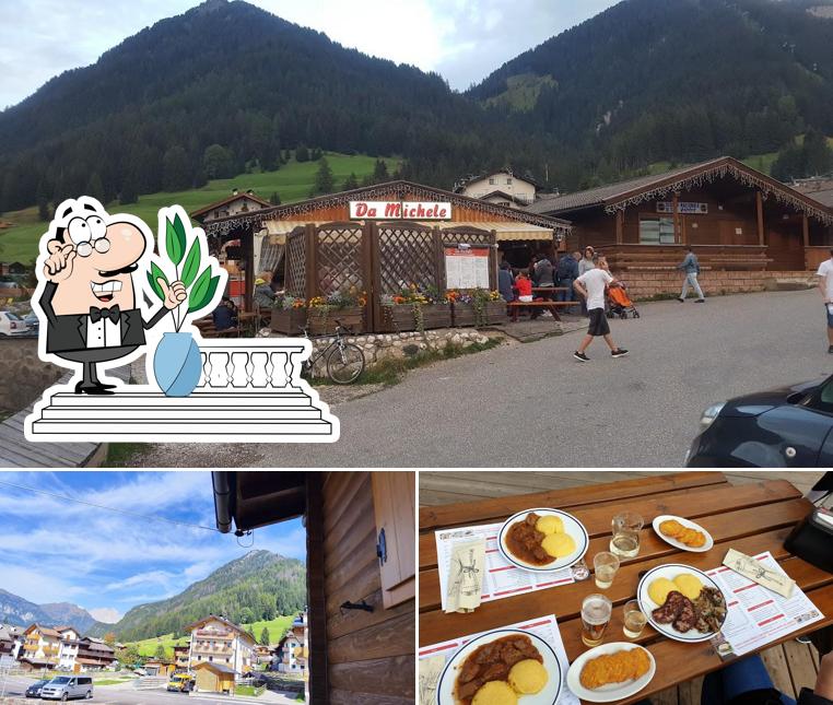 La esterno e tavolo da pranzo del ristorante