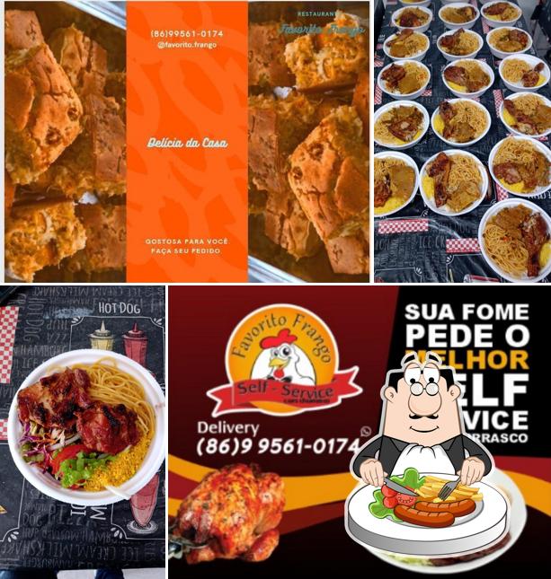 Comida em Favorito Frango Restaurante Quentinhas e Self-Service