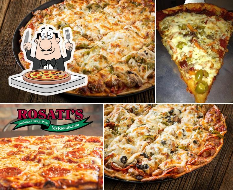Try out pizza at Rosati's Pizza and Sports Pub