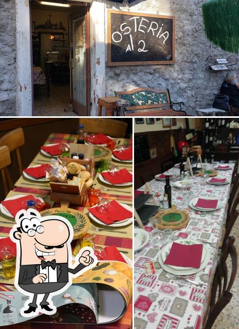 Gli interni di Osteria al 2