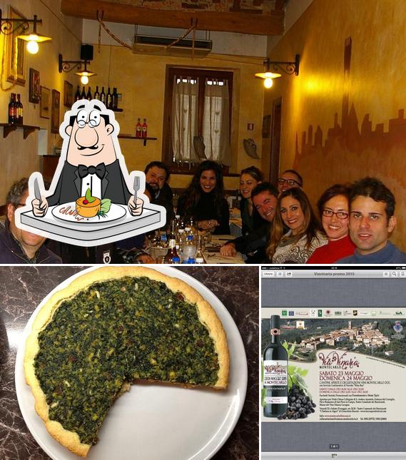 La immagine di cibo e bancone da bar da Osteria alla Fortezza